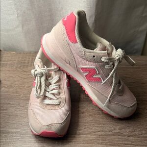 New Balance Pink and Cream Kids Sneakers